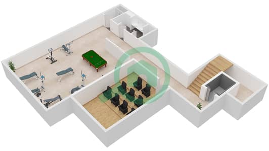 المخططات الطابقية لتصميم النموذج / الوحدة MANSION A/UNIT MANSION 1 فیلا 7 غرف نوم - خليج الجنوب 4