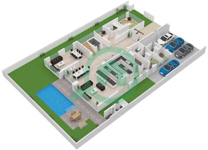 المخططات الطابقية لتصميم النموذج / الوحدة MANSION E/UNIT MANSION 3 فیلا 5 غرف نوم - خليج الجنوب 4