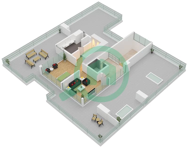 المخططات الطابقية لتصميم النموذج / الوحدة MANSION B/UNIT MANSION 2 فیلا 6 غرف نوم - خليج الجنوب 4 Type Mansion B Unit Mansion 2 Roof Floor interactive3D