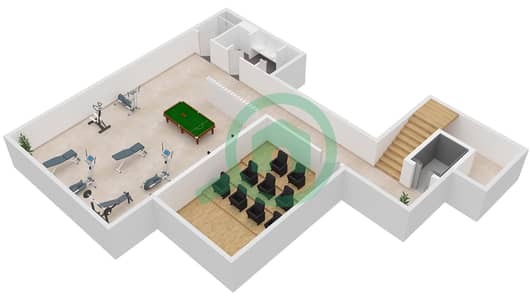 المخططات الطابقية لتصميم النموذج / الوحدة MANSION B/UNIT MANSION 2 فیلا 7 غرف نوم - خليج الجنوب 4