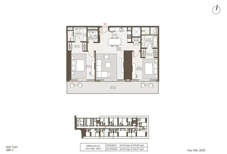 2 BR floor plan