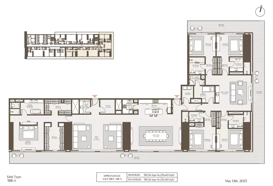 5 BR floor plan