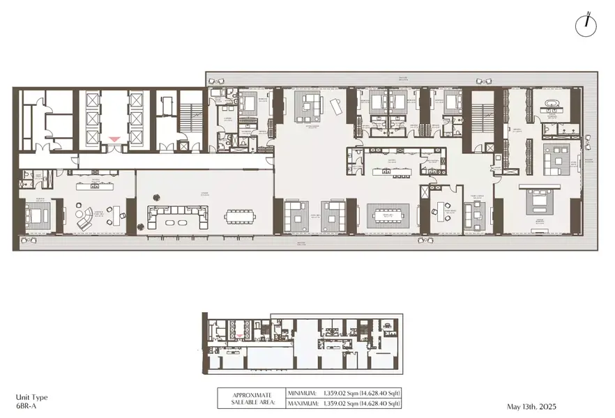 6 BR floor plan