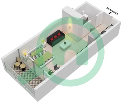 المخططات الطابقية لتصميم النموذج / الوحدة A/UNIT 1-3,8-9 FLOOR 1-15 شقة استوديو - أوبالز من الدانوب برج 1
