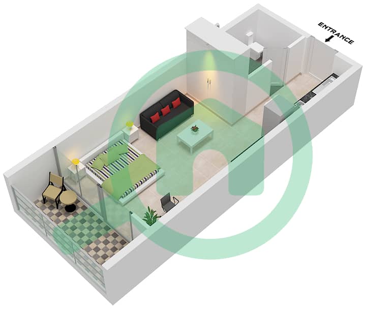 المخططات الطابقية لتصميم النموذج / الوحدة A/UNIT 1-3,8-9 FLOOR 1-15 شقة استوديو - أوبالز من الدانوب برج 1 Type A Unit 8-9 Floor 1 Unit 1-3 Floor 2 Unit 15 Floor 3-15 interactive3D