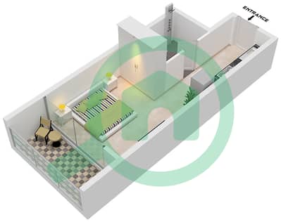 المخططات الطابقية لتصميم النموذج / الوحدة B / UNIT 4,13 FLOOR 2-19 شقة استوديو - أوبالز من الدانوب برج 1