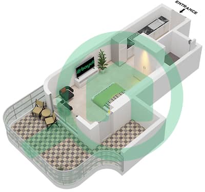 المخططات الطابقية لتصميم النموذج / الوحدة K / UNIT 5,8 FLOOR 3-19 شقة استوديو - أوبالز من الدانوب برج 1