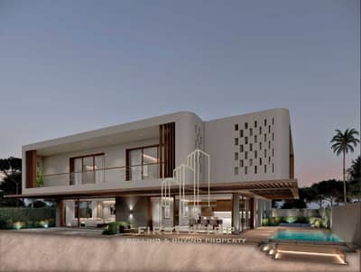 4 Bedroom Villa for Sale in Al Tay West, Sharjah - pool villa night. PNG