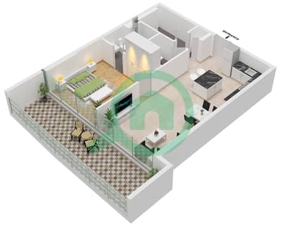 Altia One - Апартамент 1 Спальня планировка Тип/мера 1 / UNIT 4 FLOOR 1