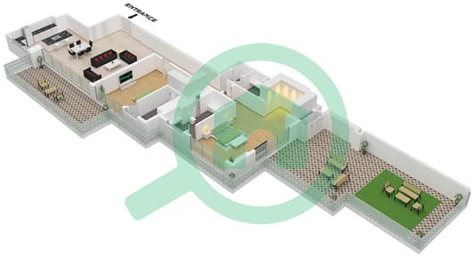 المخططات الطابقية لتصميم النموذج 12 شقة 2 غرفة نوم - سيفينث هيفين
