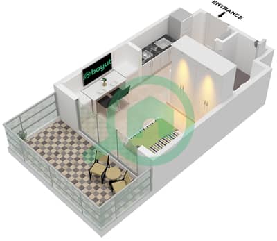 Azizi Venice 8 Building B - 单身公寓单位5 FLOOR 1戶型图 Azizi Venice 8 Building B - 单身公寓单位5 FLOOR 1戶型图