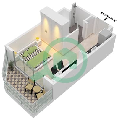 Azizi Venice 8 Building B - 单身公寓单位24 FLOOR 2-10戶型图 Azizi Venice 8 Building B - 单身公寓单位24 FLOOR 2-10戶型图