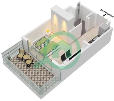 Azizi Venice 8 Building B - 单身公寓单位19 FLOOR 1戶型图 Azizi Venice 8 Building B - 单身公寓单位19 FLOOR 1戶型图