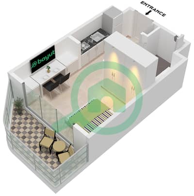 Azizi Venice 8 Building B - 单身公寓单位30 FLOOR 2-10戶型图 Azizi Venice 8 Building B - 单身公寓单位30 FLOOR 2-10戶型图