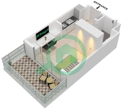 Azizi Venice 8 Building B - 单身公寓单位14 FLOOR 1戶型图 Azizi Venice 8 Building B - 单身公寓单位14 FLOOR 1戶型图