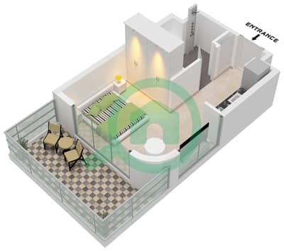 Azizi Venice 8 Building B - 单身公寓单位1 FLOOR 1戶型图 Azizi Venice 8 Building B - 单身公寓单位1 FLOOR 1戶型图