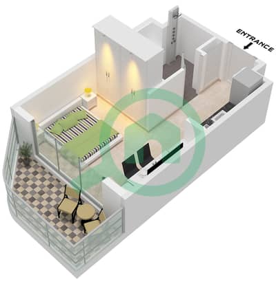 Azizi Venice 8 Building B - 单身公寓单位19 FLOOR 2-10戶型图 Azizi Venice 8 Building B - 单身公寓单位19 FLOOR 2-10戶型图