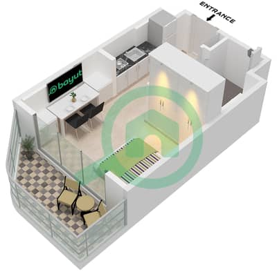Azizi Venice 8 Building B - 单身公寓单位10 FLOOR 2-10戶型图 Azizi Venice 8 Building B - 单身公寓单位10 FLOOR 2-10戶型图