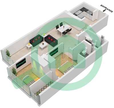 Рэдиант Бульвар - Апартамент 2 Cпальни планировка Единица измерения 8 FLOOR 1-29