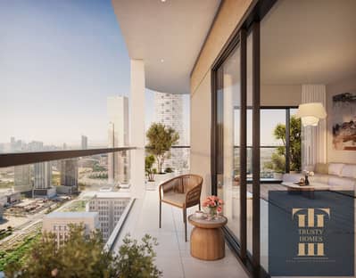 فلیٹ 2 غرفة نوم للبيع في قرية جميرا الدائرية، دبي - Cello_Balcony_High Resolution. jpg
