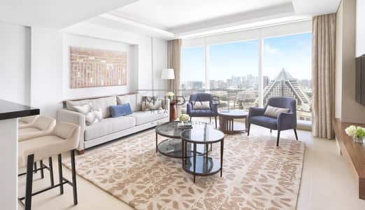 迪拜湾， 迪拜 1 卧室酒店式公寓待租 - Sofitel Dubai The Obelisk – One Bedroom Residence – Living Area. jpg