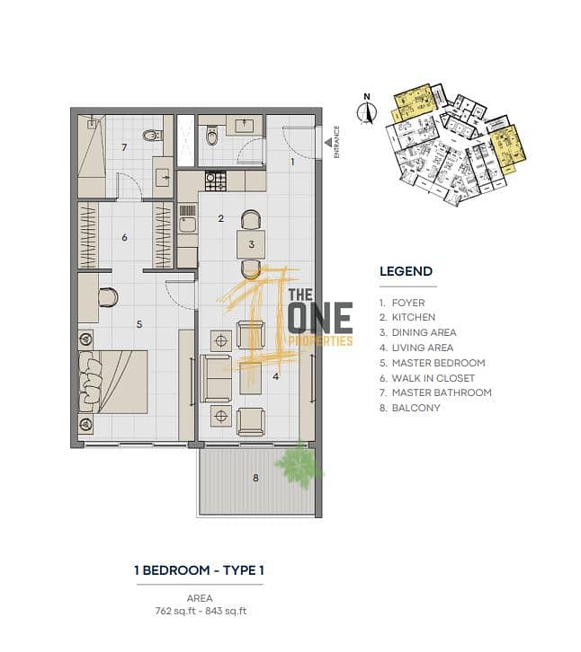 2 1 BR Floor PLan. png