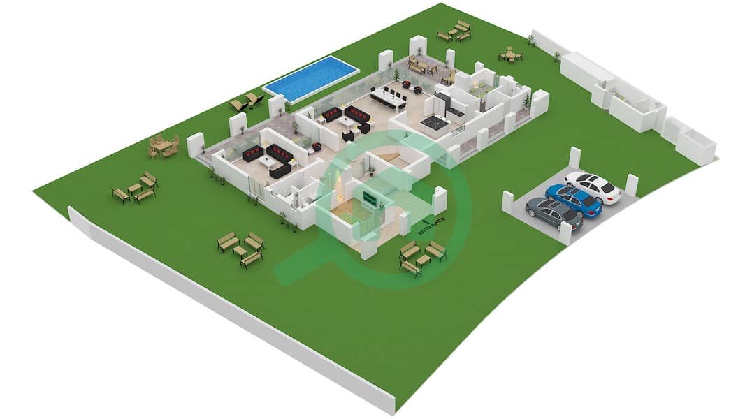 Ramhan Island - 7 Bedroom Villa Type SKY Floor plan Type SKY Floor Ground interactive3D