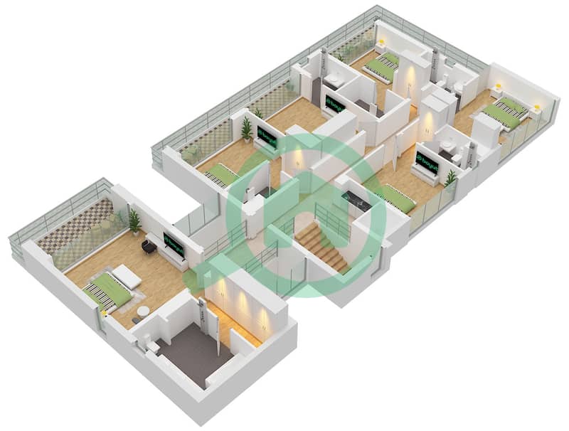 拉姆汉岛 - 7 卧室别墅类型SKY VI戶型图 Type SKY VI Floor First interactive3D