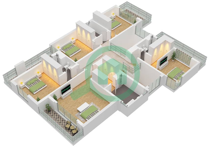 拉姆汉岛 - 7 卧室别墅类型BLISS II-M戶型图 Type BLISS II-M Floor First interactive3D