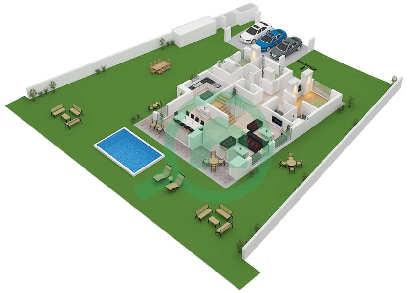 Ramhan Island - 6 Bedroom Villa Type VINTAGE II-M Floor plan Type VINTAGE II-M Floor Ground interactive3D