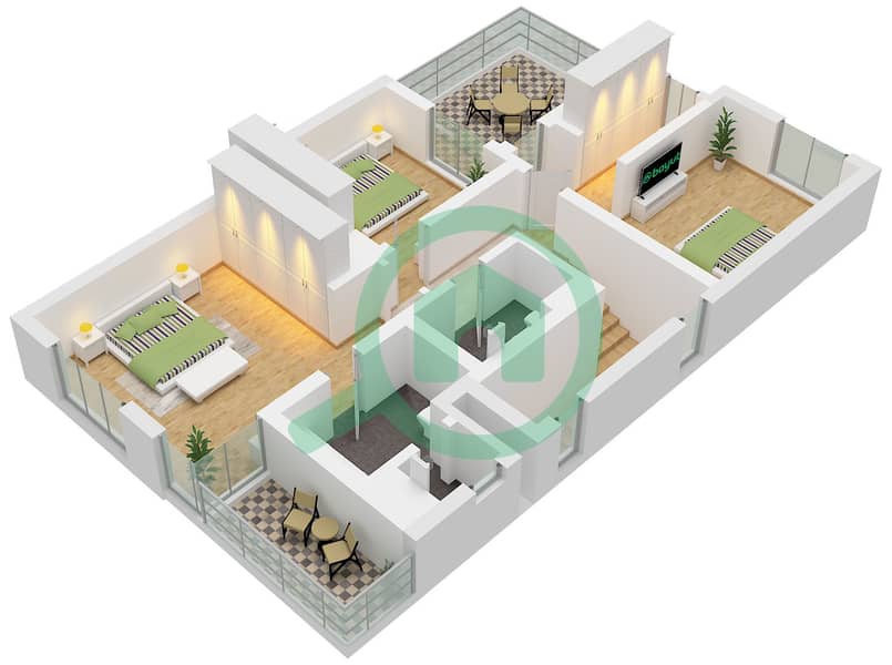 拉姆汉岛 - 4 卧室别墅类型GRACE II戶型图 Type GRACE II Floor First interactive3D