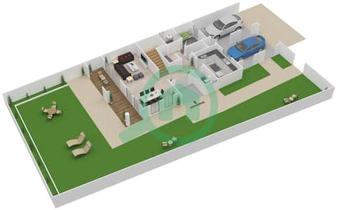المخططات الطابقية لتصميم النموذج A فیلا 3 غرف نوم - حدائق بلووم