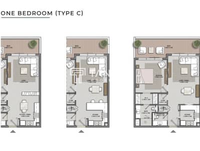 1 Bedroom Flat for Sale in Al Reem Island, Abu Dhabi - Aman 1 Bed Type C. jpg
