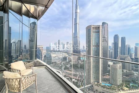 3 Bedroom Apartment for Sale in Downtown Dubai, Dubai - Burj and Sea View | Very High Floor | Vacant
