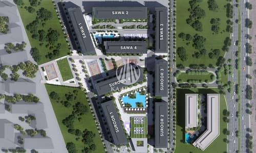 1 Спальня Апартаменты Продажа в Мувайле, Шарджа - masterplan-almamsha-seerah-names2. jpg