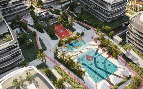 شقة 2 غرفة نوم للبيع في مدينة ميدان، دبي - rendering esterno con Paddle (5). png
