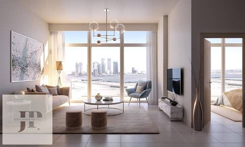 1 Bedroom Flat for Sale in Al Jaddaf, Dubai - Creek views Living room. jpg