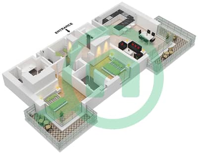 Riwa 1 - Апартамент 2 Cпальни планировка Тип/мера 2J / UNIT 2,3 FLOOR 1-9 Riwa 1 - Апартамент 2 Cпальни планировка Тип/мера 2J / UNIT 2,3 FLOOR 1-9
