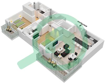 Riwa 1 - Апартамент 2 Cпальни планировка Тип/мера 2P / UNIT 1 FLOOR 4,6,8 Riwa 1 - Апартамент 2 Cпальни планировка Тип/мера 2P / UNIT 1 FLOOR 4,6,8