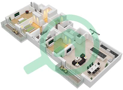 Riwa 1 - Апартамент 3 Cпальни планировка Тип/мера 3E / UNIT 5,6 FLOOR 1-7 Riwa 1 - Апартамент 3 Cпальни планировка Тип/мера 3E / UNIT 5,6 FLOOR 1-7
