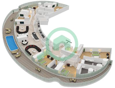 المخططات الطابقية لتصميم النموذج THE DUPLEX PENTHOUSE بنتهاوس 5 غرف نوم - مرسيدس بنز بليسز بن غاطي