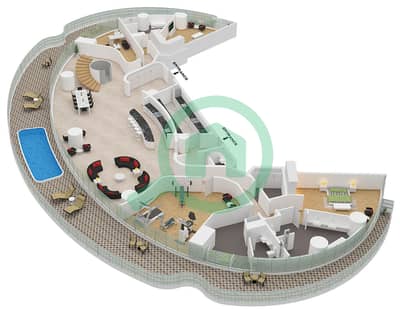 المخططات الطابقية لتصميم النموذج THE DUPLEX PENTHOUSE 1 بنتهاوس 5 غرف نوم - مرسيدس بنز بليسز بن غاطي