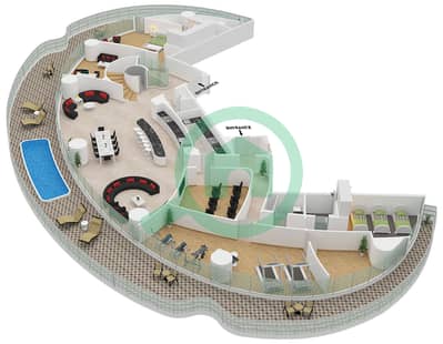 المخططات الطابقية لتصميم النموذج THE TRIPLEX PENTHOUSE بنتهاوس 6 غرف نوم - مرسيدس بنز بليسز بن غاطي