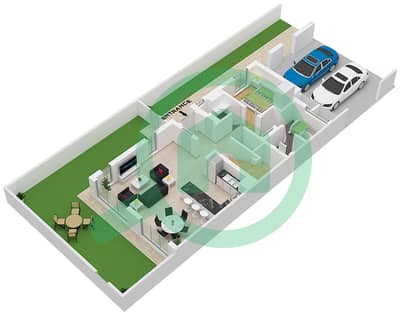 المخططات الطابقية لتصميم النموذج / الوحدة 4B2(M)/UNIT END(MIRRORED) تاون هاوس 4 غرف نوم - مدن الرنيم 4