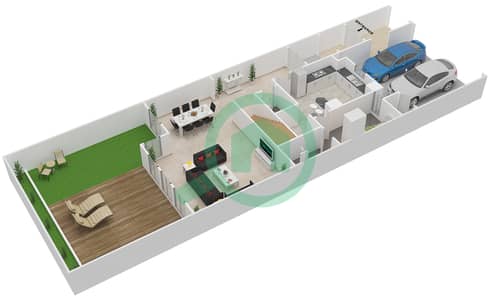 المخططات الطابقية لتصميم النموذج B, C, D تاون هاوس 3 غرف نوم - حدائق بلووم