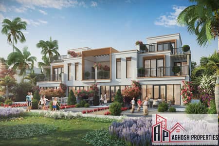 3 Cпальни Таунхаус Продажа в Дамак Лагунс, Дубай - Mykonos - Rear 01 Brown. jpg