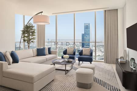 3 Bedroom Hotel Apartment for Rent in Sheikh Zayed Road, Dubai - Three-Bedroom Apartment - Living Area. JPG