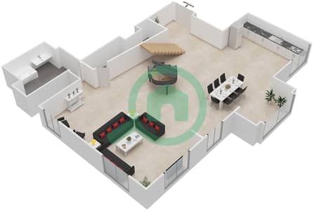 Bahar 1 - 1 Bed Apartments Unit 02 Duplex Floor plan