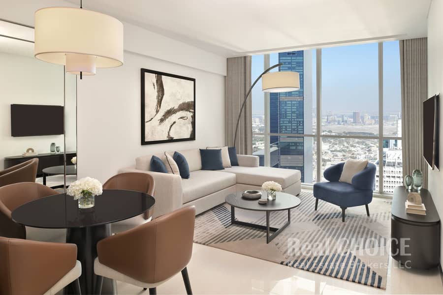 One-Bedroom Apartment - Living + Dining. JPG