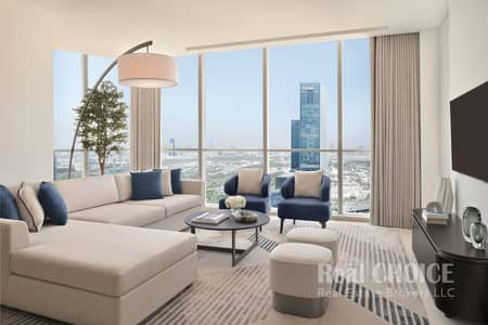 谢赫-扎耶德路， 迪拜 3 卧室酒店式公寓待租 - Three-Bedroom Apartment - Living Area. JPG